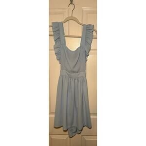 Light blue ruffled sleeve dress size small.‎
